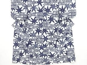 アンティーク　綿絽観世水に楓模様着物